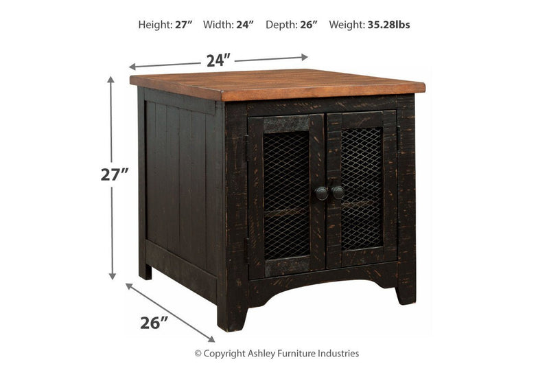 Valebeck Black/Brown End Table - Lara FurnitureEnd Table