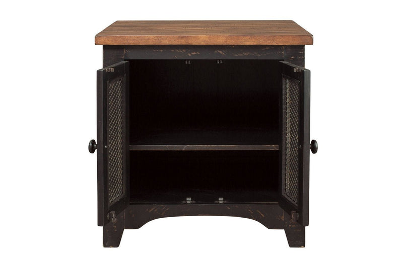 Valebeck Black/Brown End Table - Lara FurnitureEnd Table