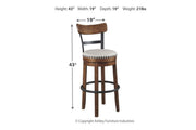 Valebeck Brown Bar Height Bar Stool - Lara FurnitureBarstool