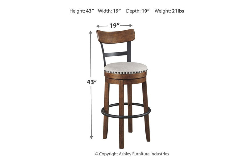 Valebeck Brown Bar Height Bar Stool - Lara FurnitureBarstool