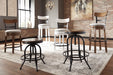Valebeck Brown/Black Counter Height Bar Stool (Set of 2) - Gate FurnitureBarstool