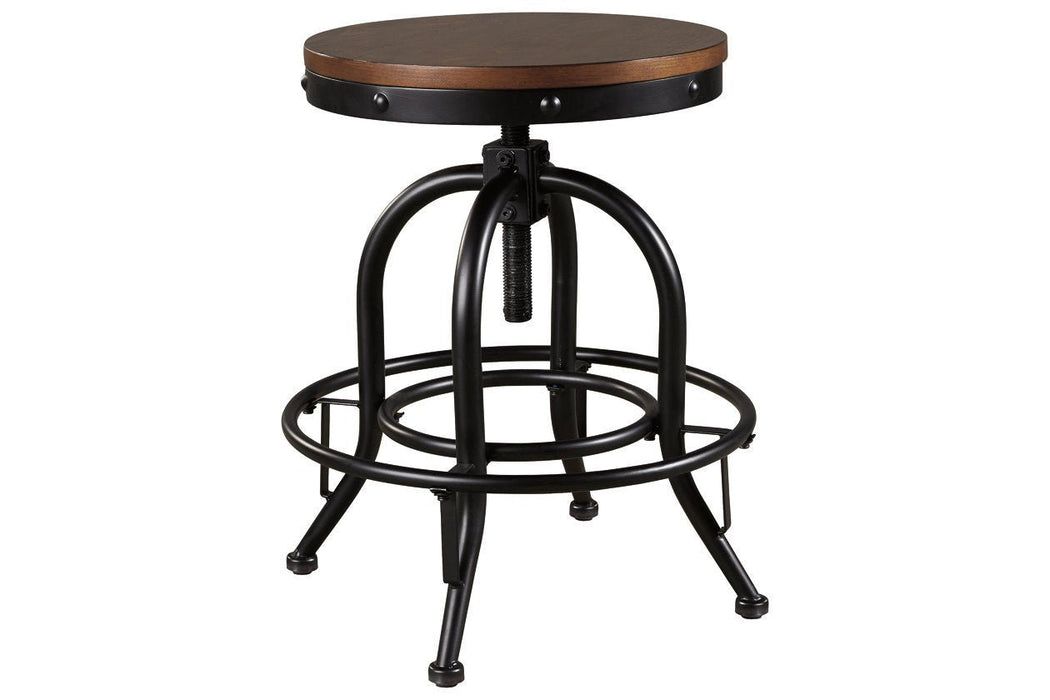 Valebeck Brown/Black Counter Height Bar Stool (Set of 2) - Gate FurnitureBarstool