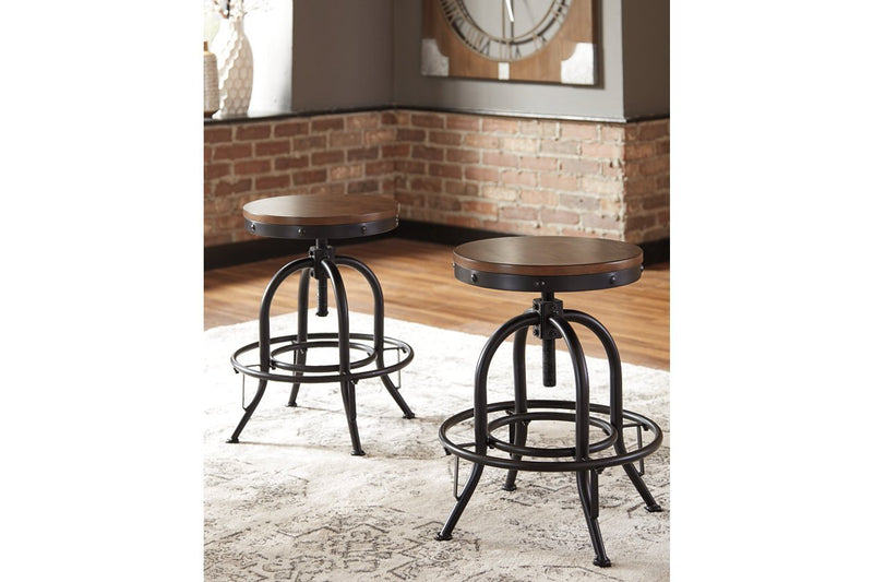 Valebeck Brown/Black Counter Height Bar Stool (Set of 2) - Lara FurnitureBarstool