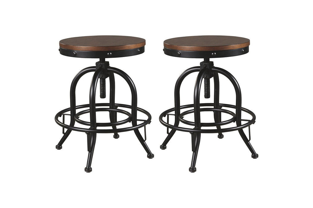 Valebeck Brown/Black Counter Height Bar Stool (Set of 2) - Gate FurnitureBarstool