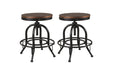 Valebeck Brown/Black Counter Height Bar Stool (Set of 2) - Gate FurnitureBarstool