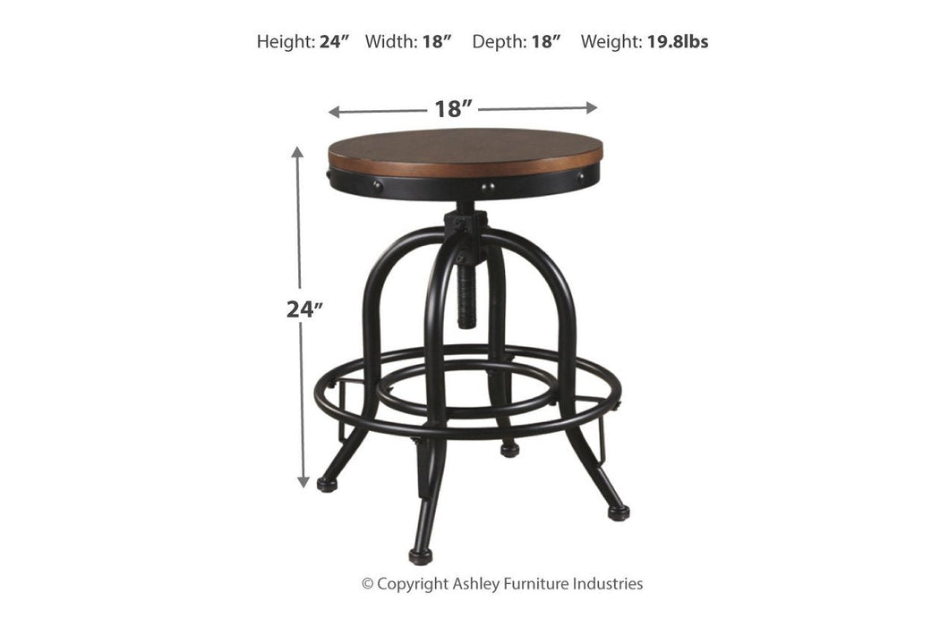 Valebeck Brown/Black Counter Height Bar Stool (Set of 2) - Gate FurnitureBarstool