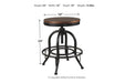 Valebeck Brown/Black Counter Height Bar Stool (Set of 2) - Gate FurnitureBarstool