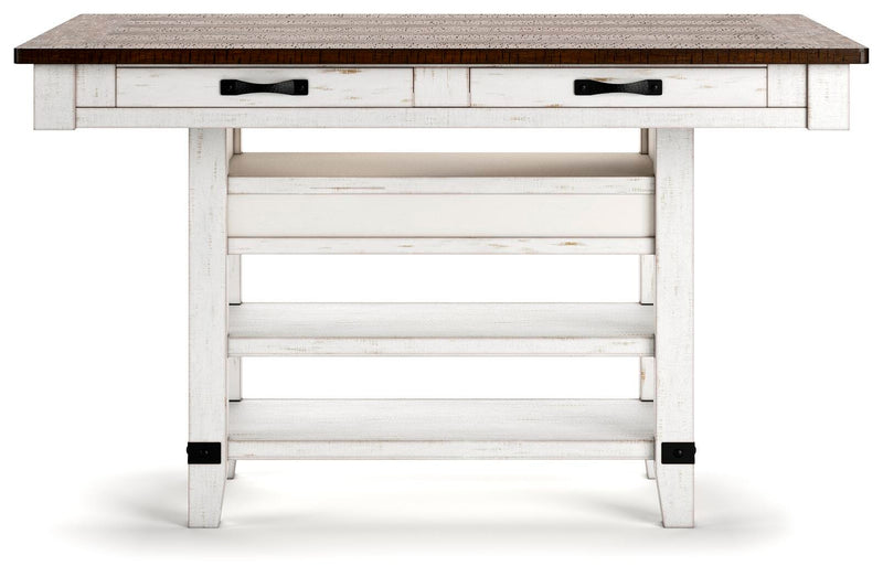 Valebeck Counter Height Dining Table and 4 Barstools - D546D14