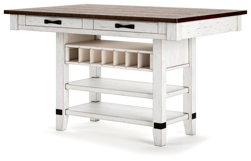 Valebeck Counter Height Dining Table and 4 Barstools - D546D14