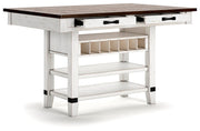 Valebeck Counter Height Dining Table and 6 Barstools - D546D36
