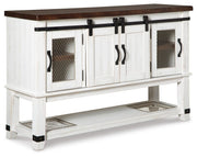 Valebeck Multi Counter Height Dining Table, 6 Barstools and Server - D546D32