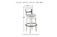Valebeck White Bar Height Bar Stool - Gate FurnitureBarstool