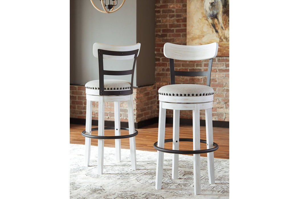 Valebeck White Bar Height Bar Stool - Gate FurnitureBarstool