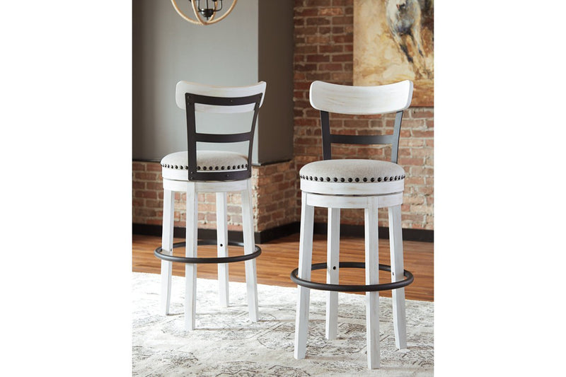 Valebeck White Bar Height Bar Stool - Lara FurnitureBarstool