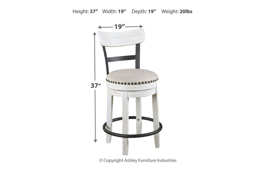 Valebeck White Counter Height Bar Stool - Gate FurnitureBarstool