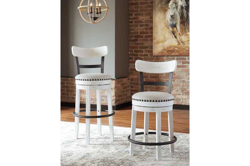 Valebeck White Counter Height Bar Stool - Lara FurnitureBarstool