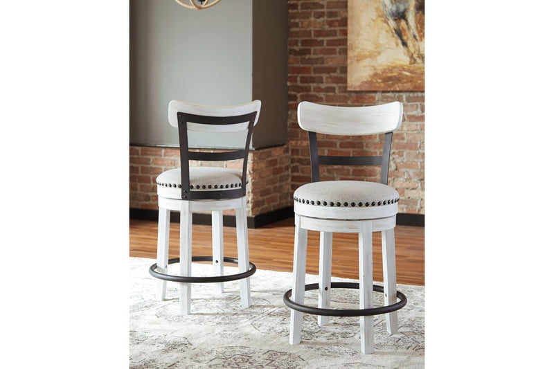 Valebeck White Counter Height Bar Stool - Lara FurnitureBarstool