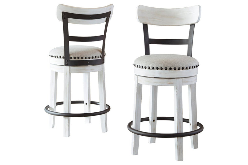 Valebeck White Counter Height Bar Stool - Lara FurnitureBarstool