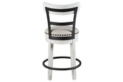 Valebeck White Counter Height Bar Stool - Lara FurnitureBarstool