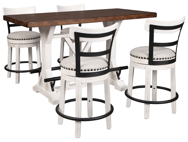 Valebeck White/Beige 5 - Piece Counter Height Set - Lara FurnitureCounter Height Set