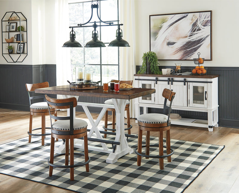Valebeck White/Brown 5 - Piece Counter Height Set - Lara FurnitureCounter Height Set