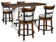 Valebeck White/Brown 5 - Piece Counter Height Set - Lara FurnitureCounter Height Set