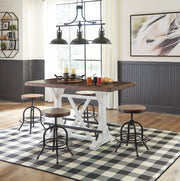 Valebeck White/Brown 5 - Piece Counter Height Set w/ Stools - Lara FurnitureCounter Height Set