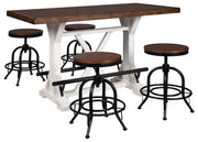 Valebeck White/Brown 5 - Piece Counter Height Set w/ Stools - Lara FurnitureCounter Height Set