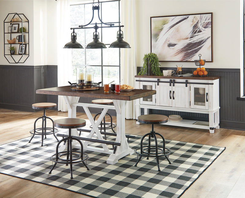 Valebeck White/Brown 5 - Piece Counter Height Set w/ Stools - Lara FurnitureCounter Height Set