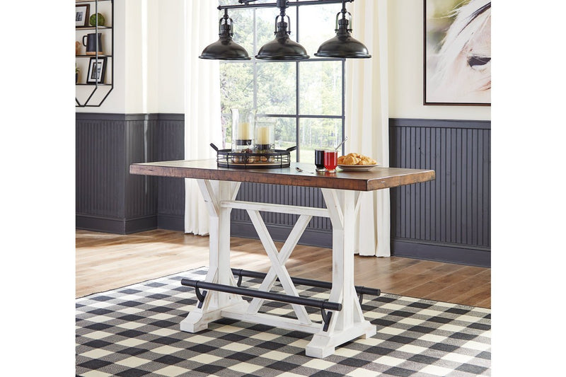 Valebeck White/Brown Counter Height Dining Table - Lara FurnitureCounter Height Table