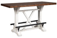 Valebeck White/Brown Counter Height Dining Table - Gate FurnitureCounter Height Table