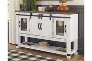 Valebeck White/Brown Dining Server - Lara FurnitureCabinet