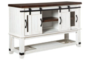 Valebeck White/Brown Dining Server - Lara FurnitureCabinet