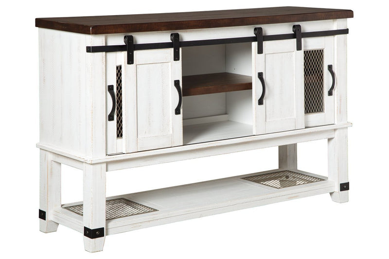 Valebeck White/Brown Dining Server - Lara FurnitureCabinet