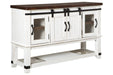 Valebeck White/Brown Dining Server - Gate FurnitureCabinet
