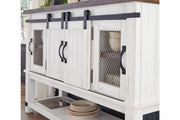 Valebeck White/Brown Dining Server - Lara FurnitureCabinet
