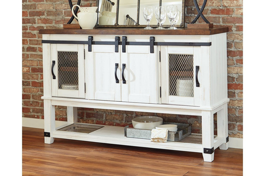 Valebeck White/Brown Dining Server - Gate FurnitureCabinet