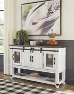 Valebeck White/Brown Dining Server - Lara FurnitureCabinet