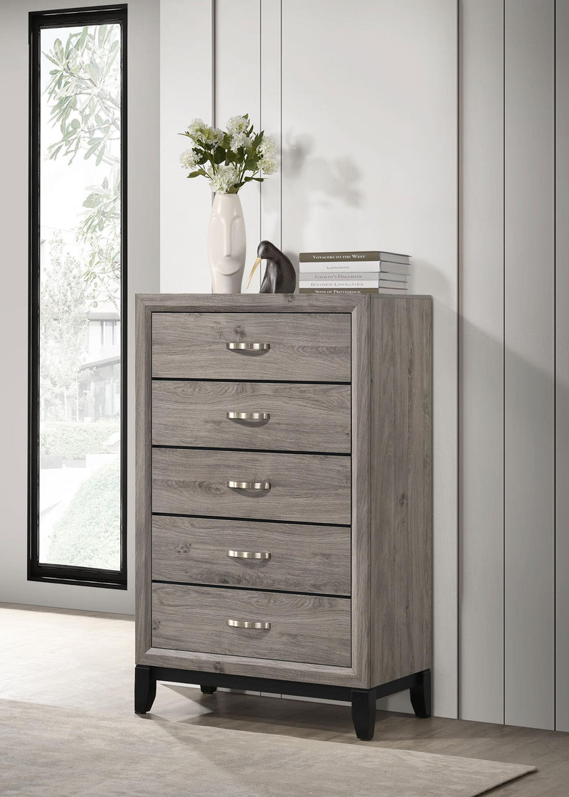 Valen 5-drawer Bedroom Chest of Drawers Light Taupe - 215915