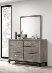 Valen 6-drawer Bedroom Dresser and Mirror Light Taupe - 215913M