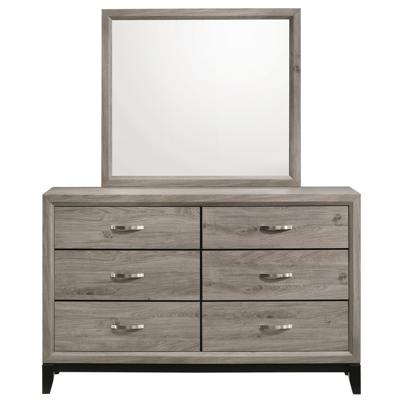 Valen 6-drawer Bedroom Dresser and Mirror Light Taupe - 215913M