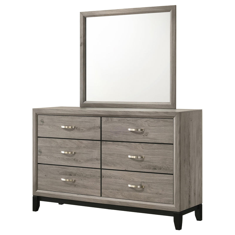Valen 6-drawer Bedroom Dresser and Mirror Light Taupe - 215913M