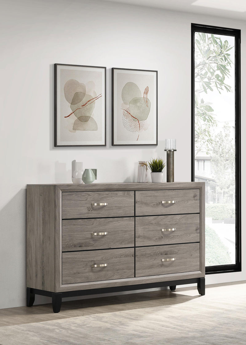 Valen 6-drawer Bedroom Dresser Cabinet Light Taupe - 215913
