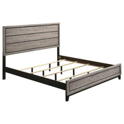 Valen Wood Eastern King Panel Bed Light Taupe - 215911KE