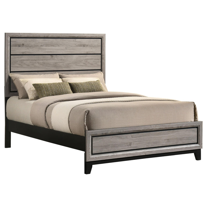 Valen Wood Full Panel Bed Light Taupe - 215911F