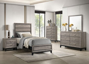 Valen Wood Twin Panel Bed Light Taupe - 215911T