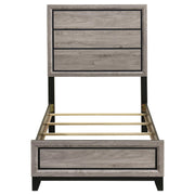Valen Wood Twin Panel Bed Light Taupe - 215911T
