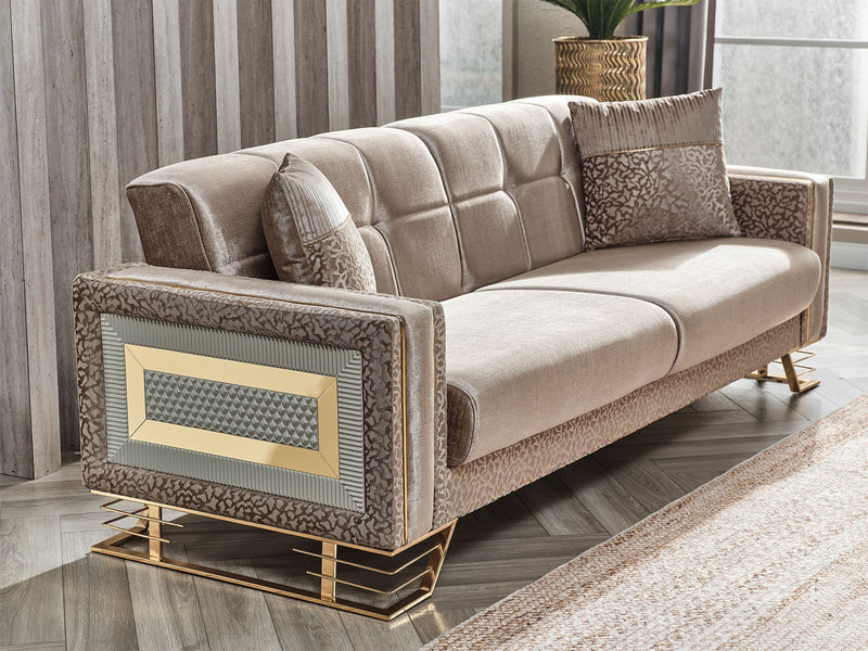 Valero Convertible Loveseat in Beige - 200-SER-VAL-STAR240-2