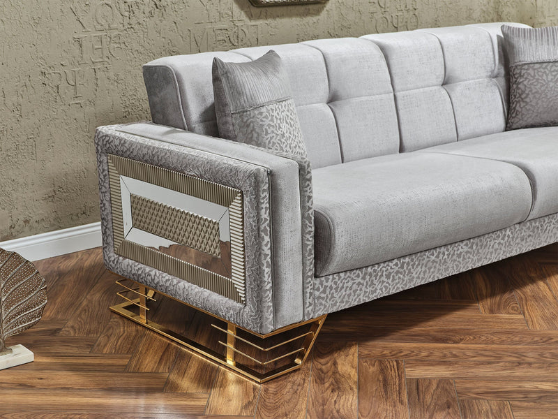Valero Convertible Loveseat in Light Grey - 200-SER-VAL-STAR244-2