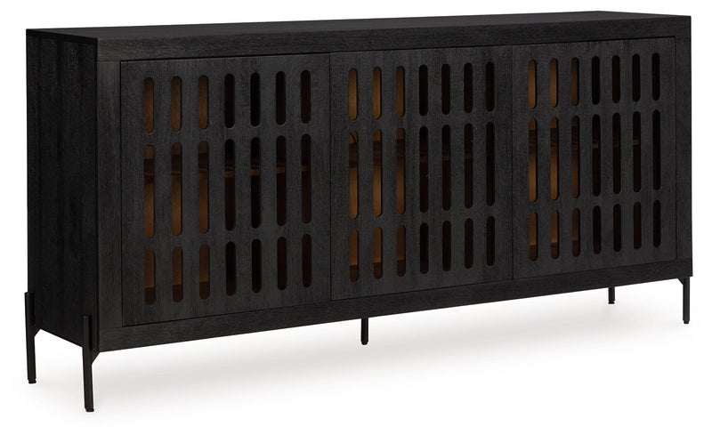 Vallisburg Black/Natural Accent Cabinet - A4000644